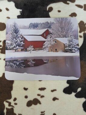 Snowy Lake Custom Print Mouse Pad Non-Slip Computer Office Desk Mat Gift